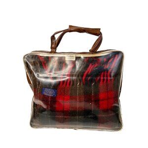 *Pendleton Wool Stadium Throw Blanket Vintage 50s Red Plaid 47X68